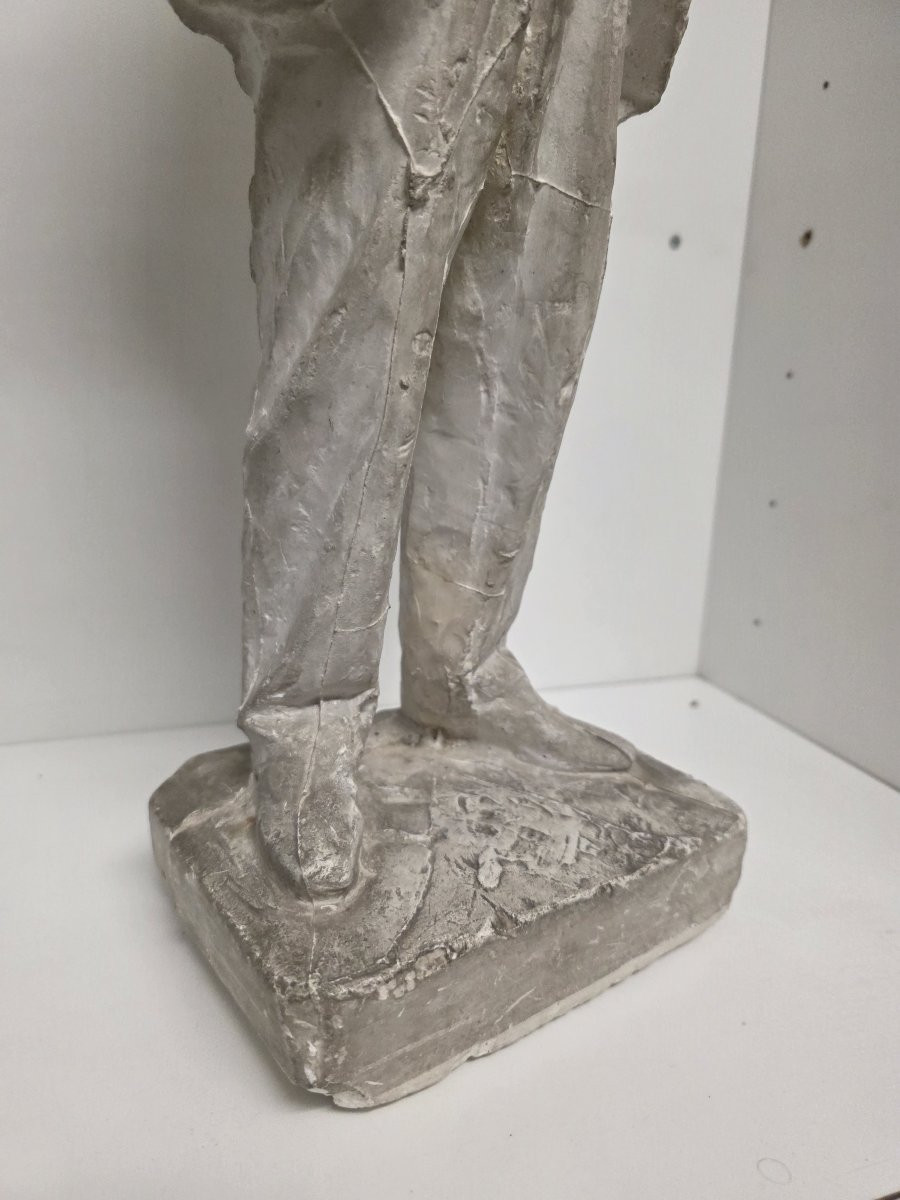 Statua in gesso bozzetto del bronzo raffigurante il pittore Giovanni Fattori-photo-4