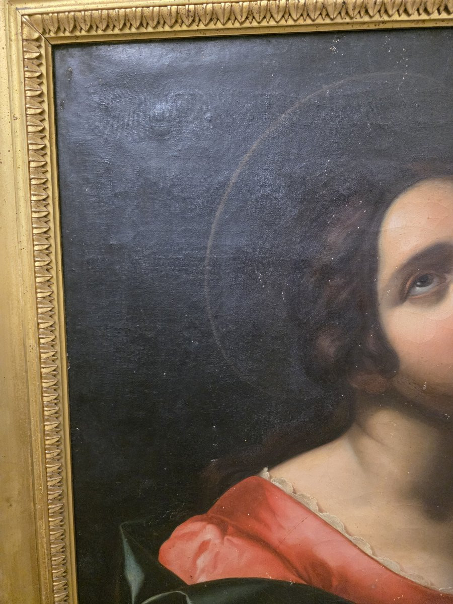 Olio su tela da Carlo Dolci, fine settecento primo ottoceonto raffigurante: Santa Apollonia-photo-4