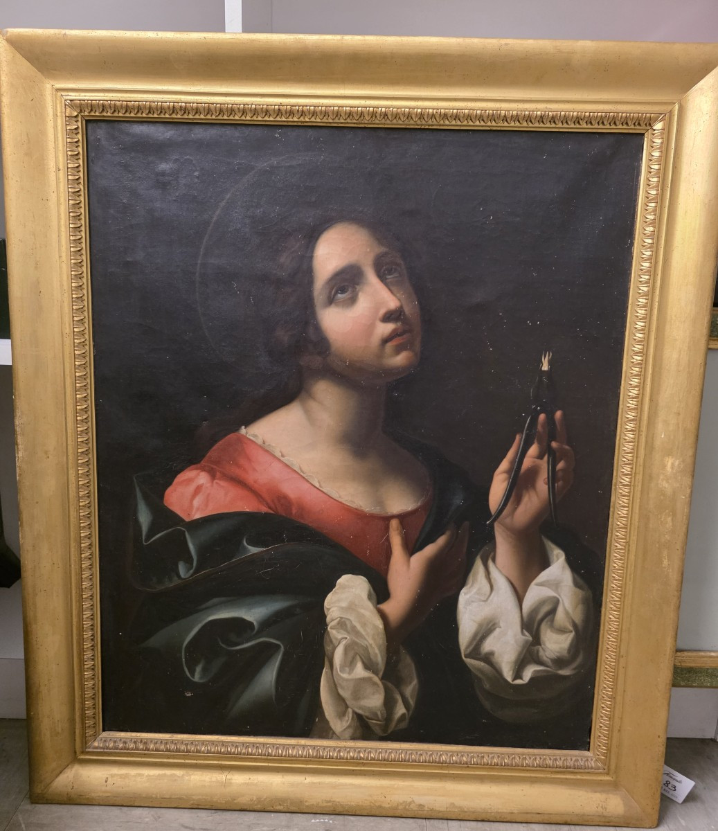 Olio su tela da Carlo Dolci, fine settecento primo ottoceonto raffigurante: Santa Apollonia