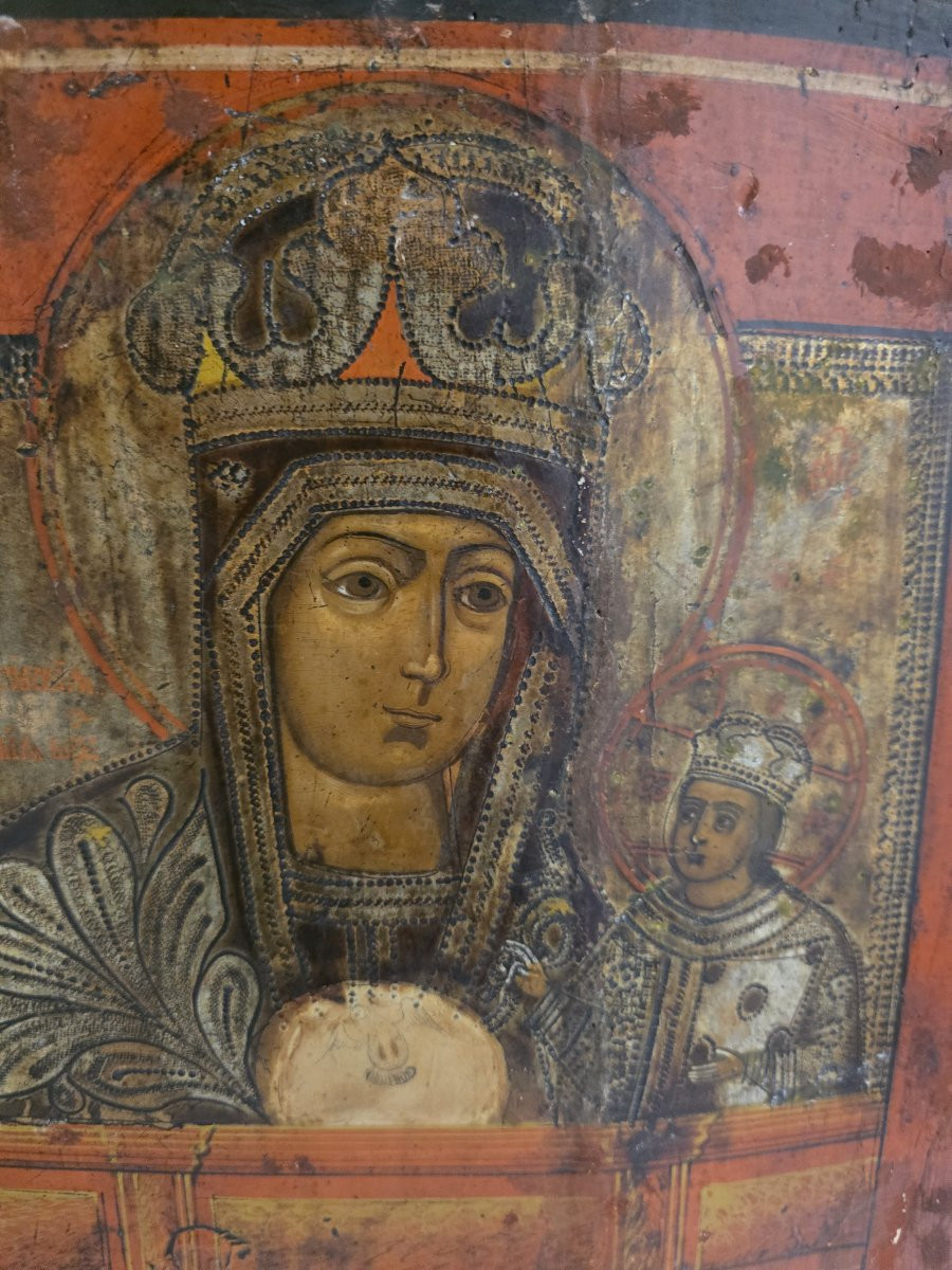 Icona russa La Madonna di Częstochowa del XIX secolo-photo-2