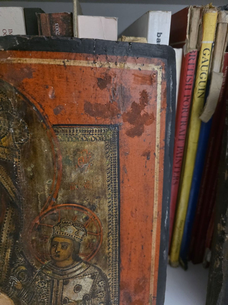 Icona russa La Madonna di Częstochowa del XIX secolo-photo-4