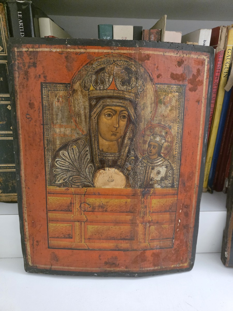 Icona russa La Madonna di Częstochowa del XIX secolo