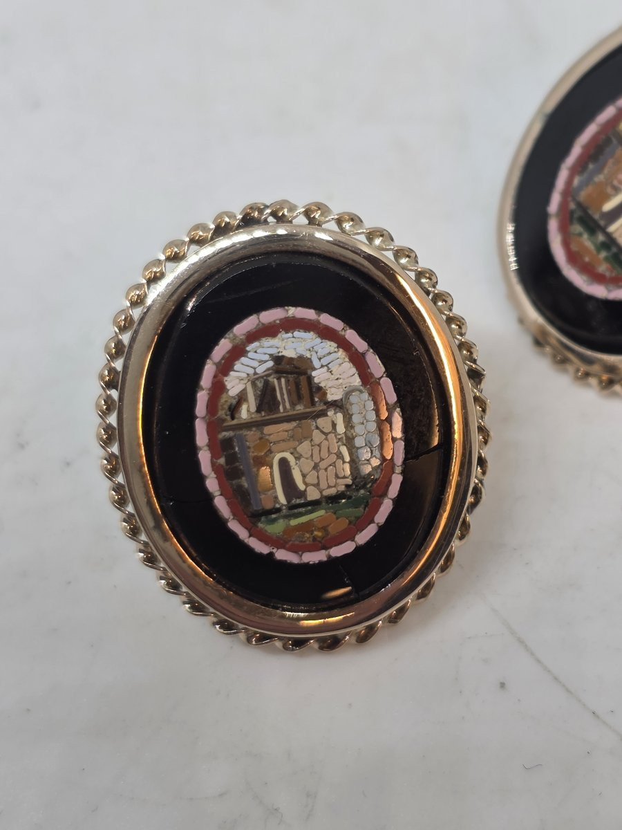 Orecchini con bellissimi antichi micromosaici del XIX-photo-2