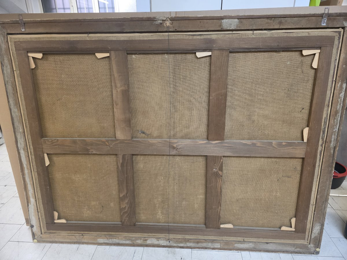 Dopo Felice Ficherelli, detto il Riposo olio su tela "Tarquinio e Lucrezia" fine seicento.-photo-3