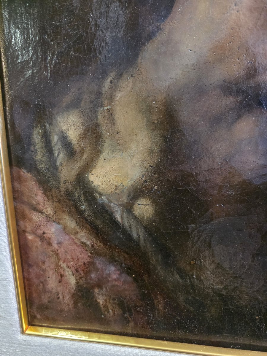 Olio su tela ritratto maschile Napoli (?) del XVII-photo-2
