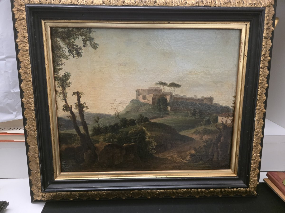 Dipinto veduta paesaggistica ideale o reale della fine del settecento (Gran Tour)-photo-2