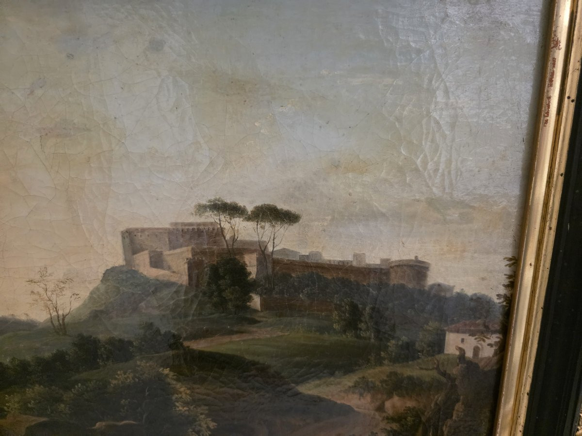 Dipinto veduta paesaggistica ideale o reale della fine del settecento (Gran Tour)-photo-2