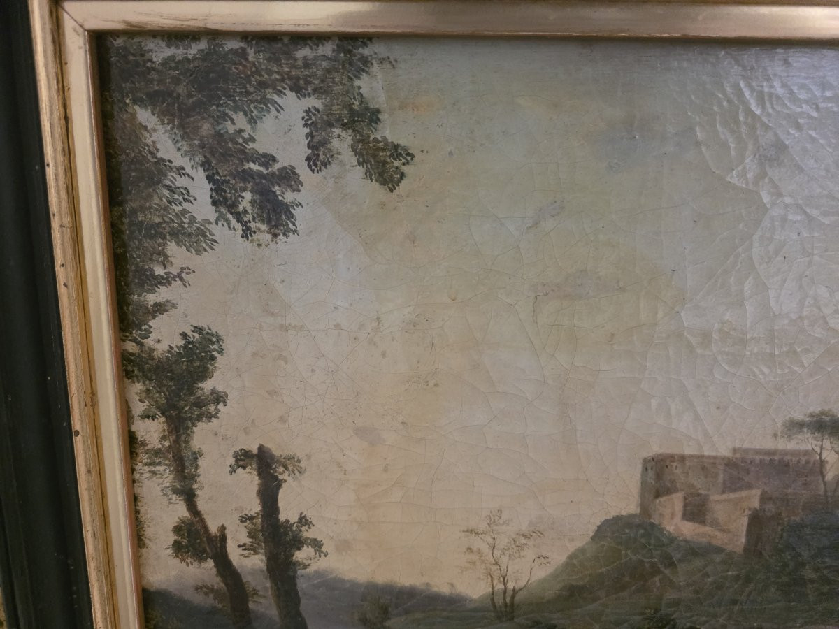 Dipinto veduta paesaggistica ideale o reale della fine del settecento (Gran Tour)-photo-3
