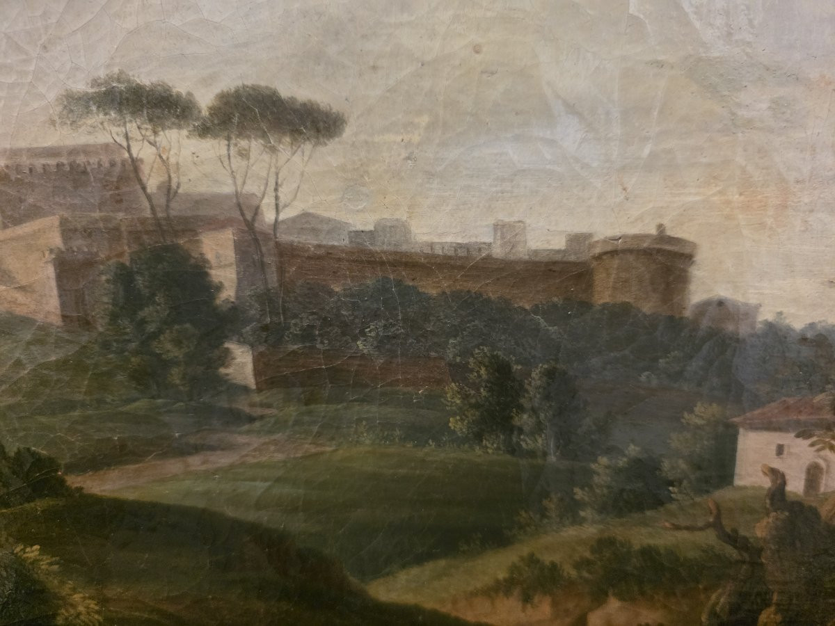 Dipinto veduta paesaggistica ideale o reale della fine del settecento (Gran Tour)-photo-8