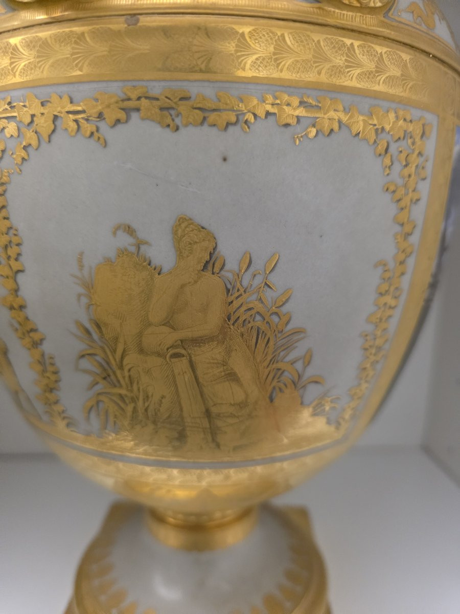 Vaso decorato raffigurante una scena campestre - porcellana a pasta dura prima metà 800-photo-4