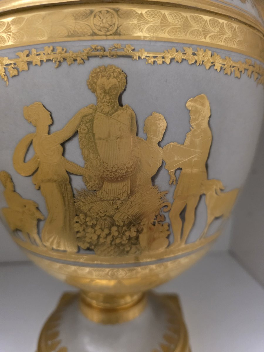 Vaso decorato raffigurante una scena campestre - porcellana a pasta dura prima metà 800-photo-6