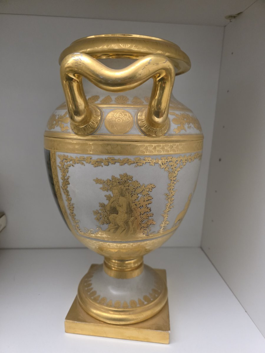 Vaso decorato raffigurante una scena campestre - porcellana a pasta dura prima metà 800-photo-7