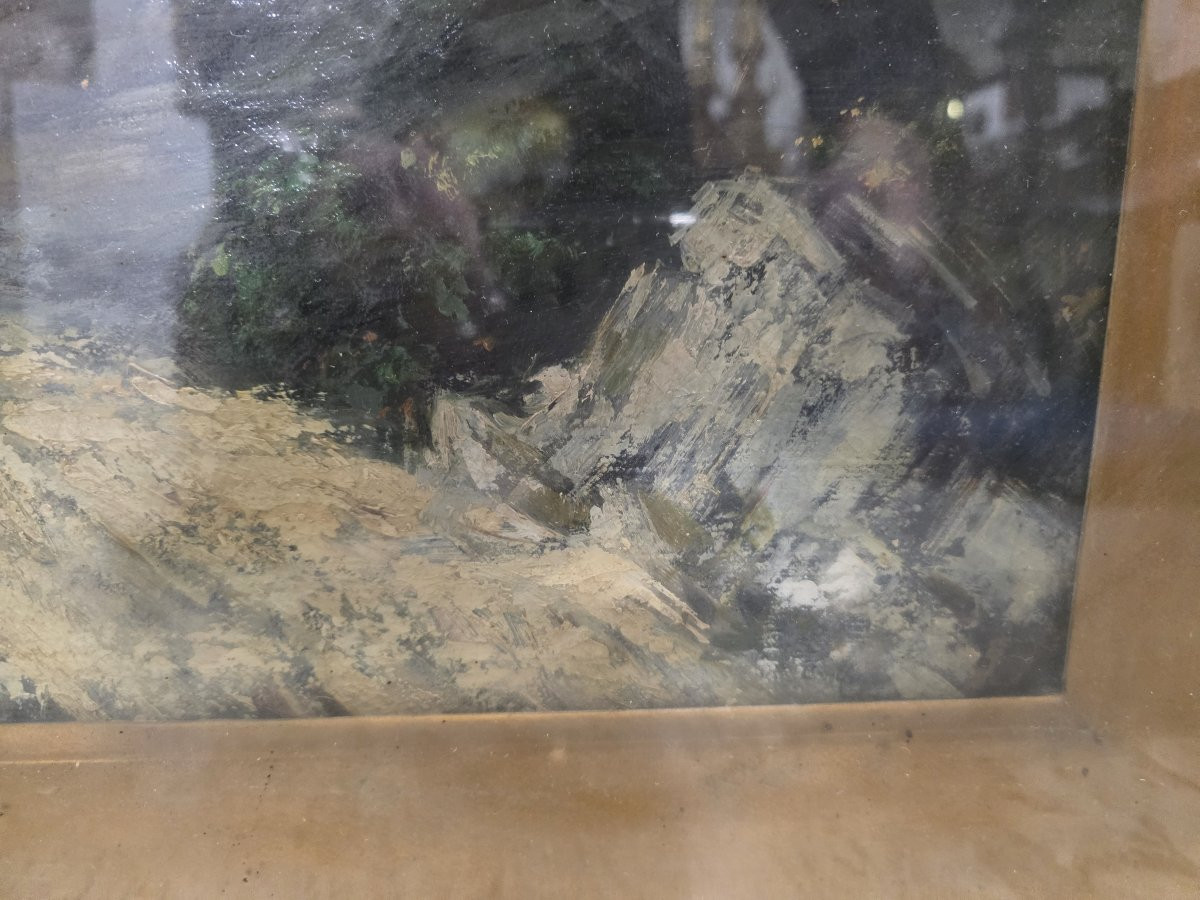 Olio su tela "La marcia dei Garibaldini" Cesare Uva seconda metà XIX-photo-4