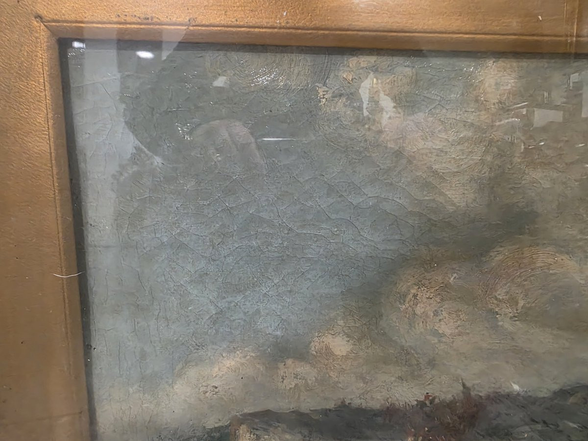 Olio su tela "La marcia dei Garibaldini" Cesare Uva seconda metà XIX-photo-3