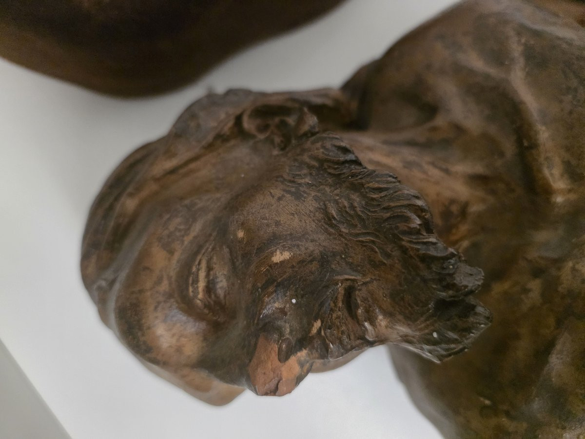 La scultura Cristo dolente "Ecce Homo" in terracotta Italia XVIII-photo-4