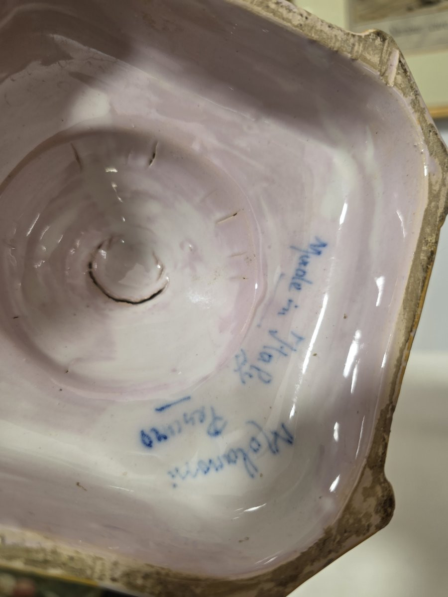 Vaso decorato a﻿ grottesche. Prima metà del novecento Molaroni Pesaro-photo-3
