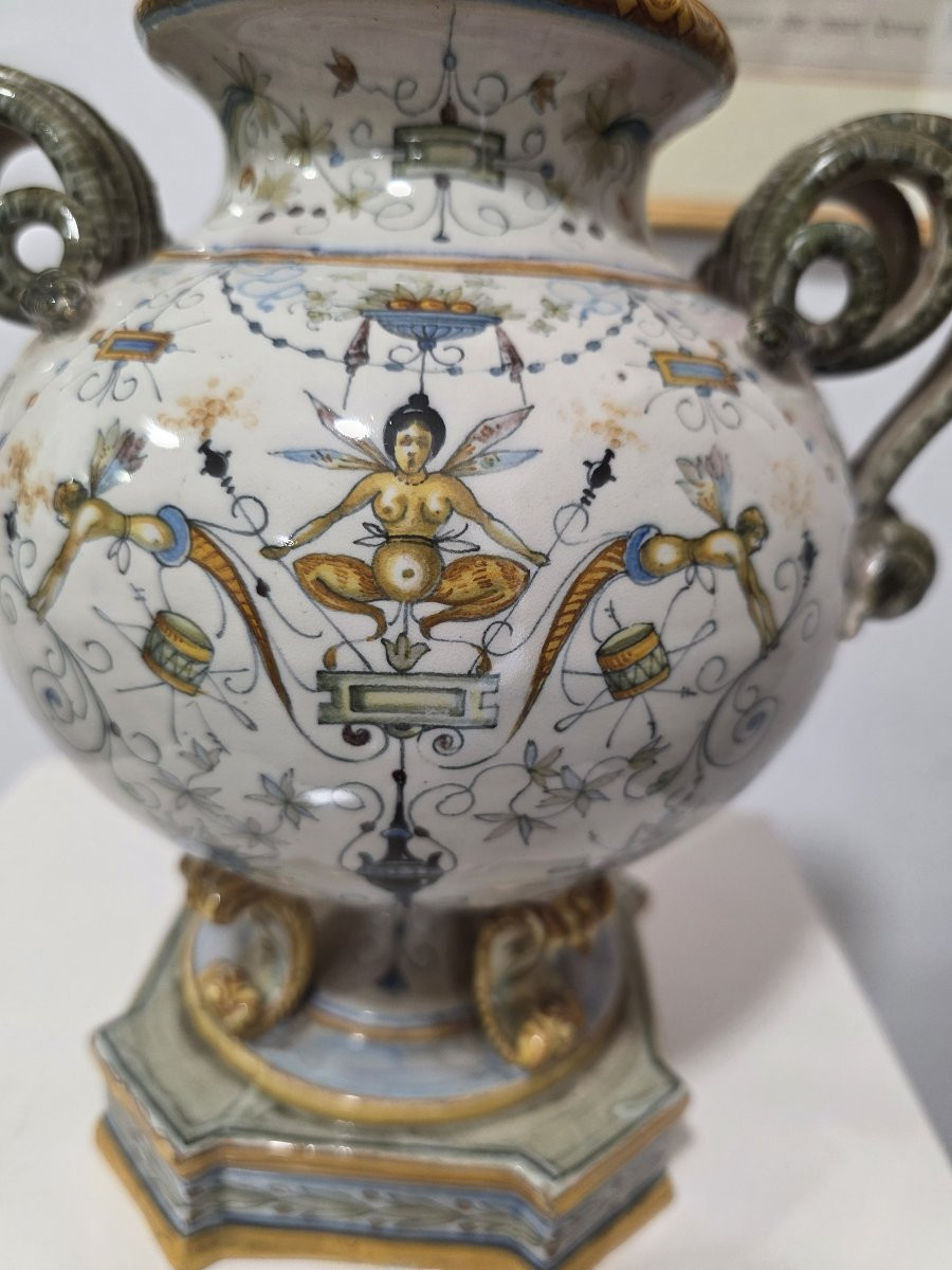 Vaso decorato a﻿ grottesche. Prima metà del novecento Molaroni Pesaro-photo-4