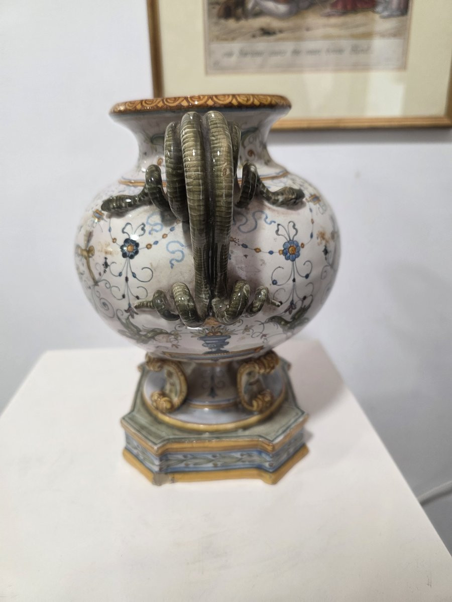 Vaso decorato a﻿ grottesche. Prima metà del novecento Molaroni Pesaro-photo-2