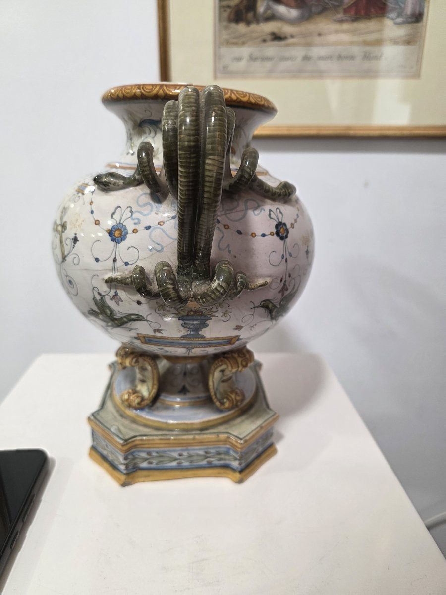 Vaso decorato a﻿ grottesche. Prima metà del novecento Molaroni Pesaro-photo-4