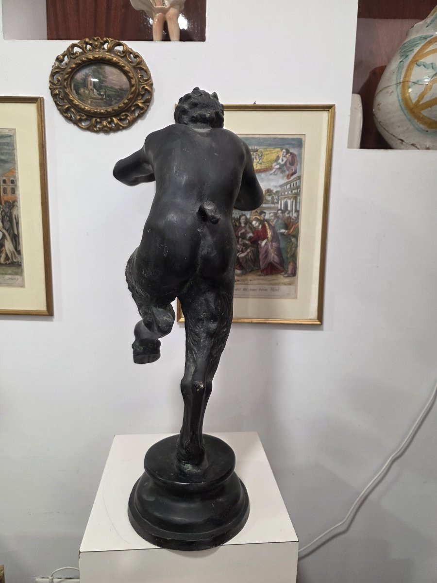 Grande scultura in bronzo, un fresco Fauno. Italia fine Ottocento-photo-3