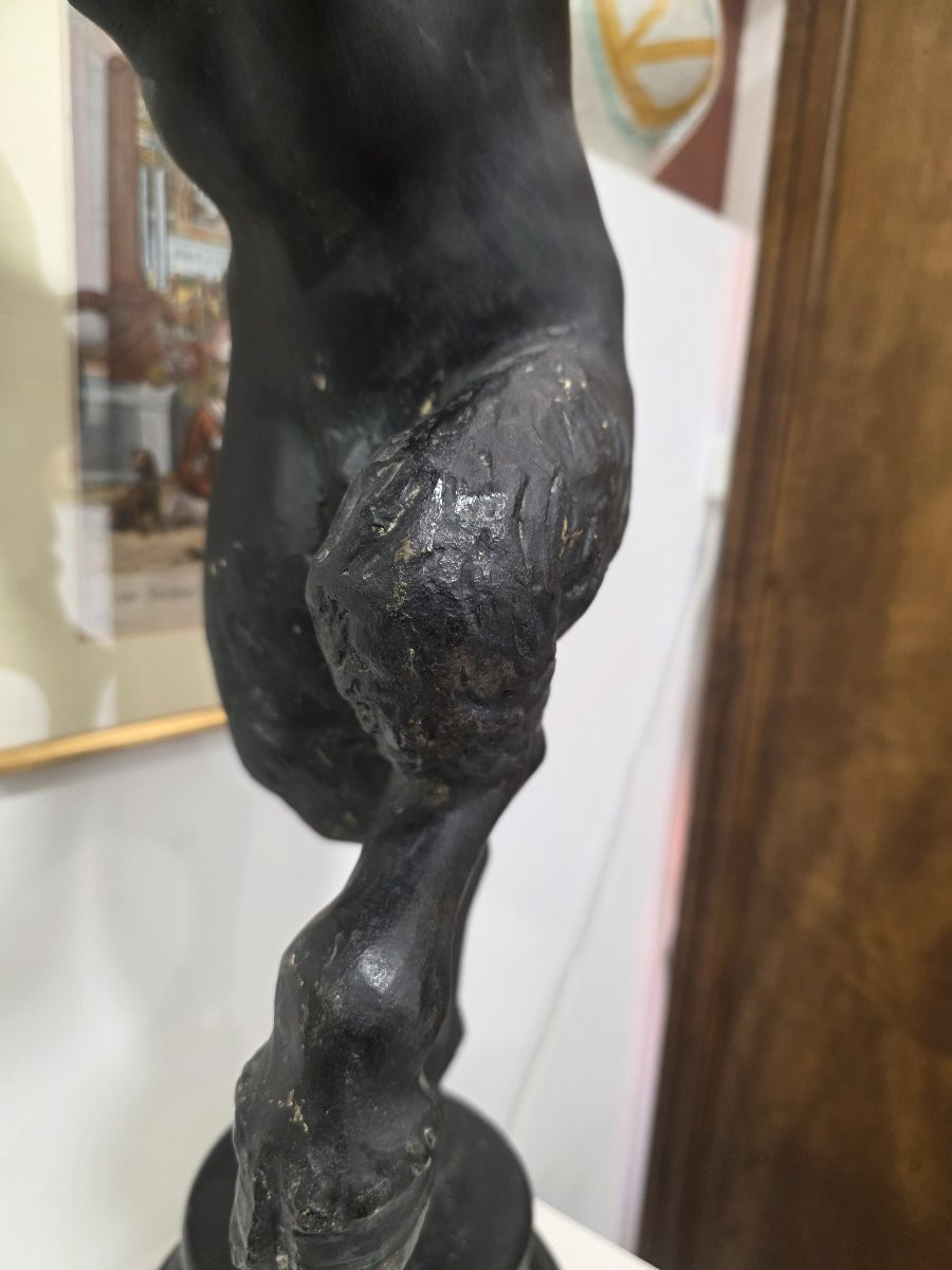 Grande scultura in bronzo, un fresco Fauno. Italia fine Ottocento-photo-3