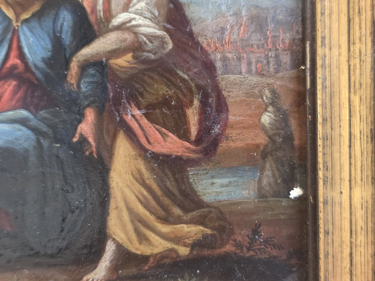 Lot e le sue figlie - olio su rame scuola italiana della metà del seicento-photo-2