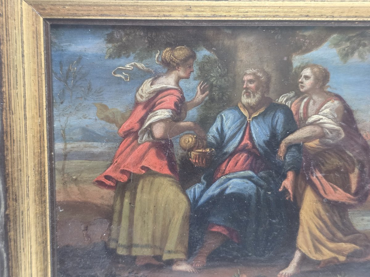 Lot e le sue figlie - olio su rame scuola italiana della metà del seicento-photo-5