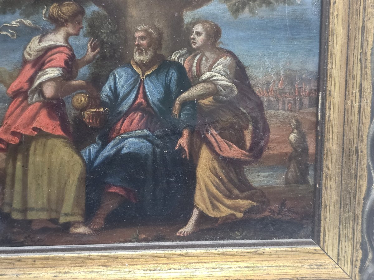 Lot e le sue figlie - olio su rame scuola italiana della metà del seicento-photo-6