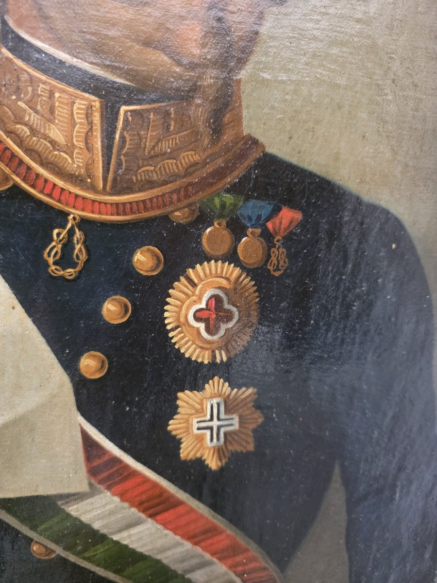 Olio su tela periodo del Risorgimento italiano raffigurante  Vittorio Emanuele II di Savoia-photo-2
