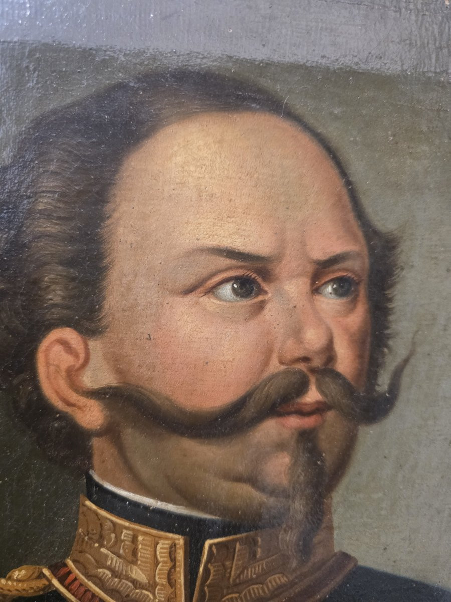 Olio su tela periodo del Risorgimento italiano raffigurante  Vittorio Emanuele II di Savoia-photo-2