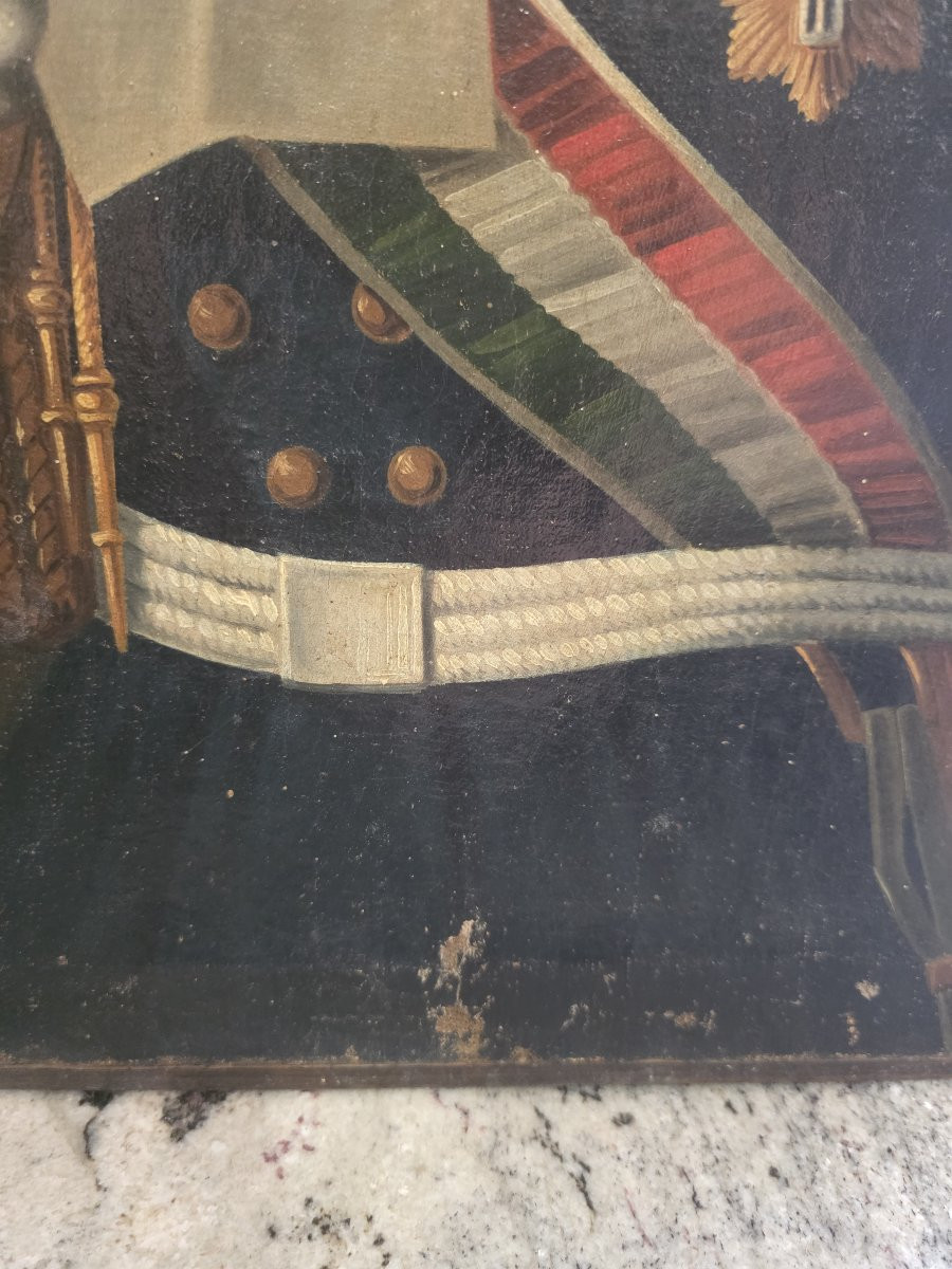 Olio su tela periodo del Risorgimento italiano raffigurante  Vittorio Emanuele II di Savoia-photo-7