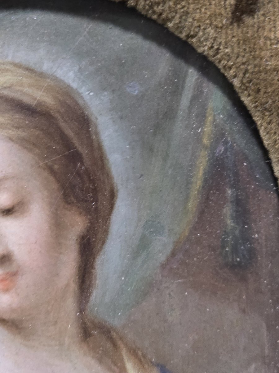 Olio su rame piccola "Vergine Maria". Italia meridionale XVIII secolo-photo-2