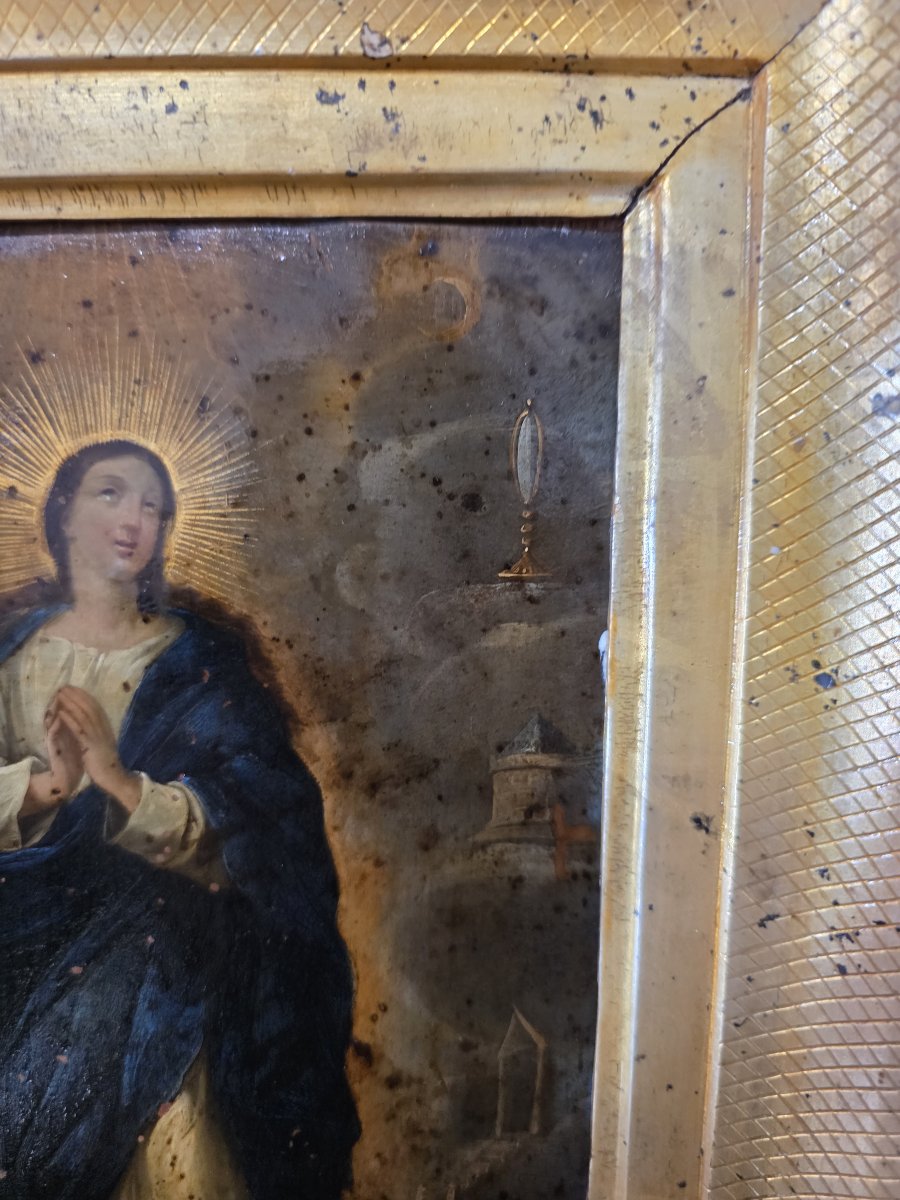 Olio su rame "Immacolata Concezione". Italia XVIII secolo-photo-1