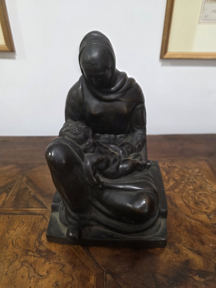FARPI VIGNOLI (Bologna 1907 – 1997) - scultura in bronzo "La maternità"-photo-2