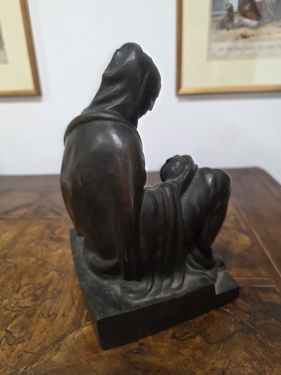 FARPI VIGNOLI (Bologna 1907 – 1997) - scultura in bronzo "La maternità"-photo-1
