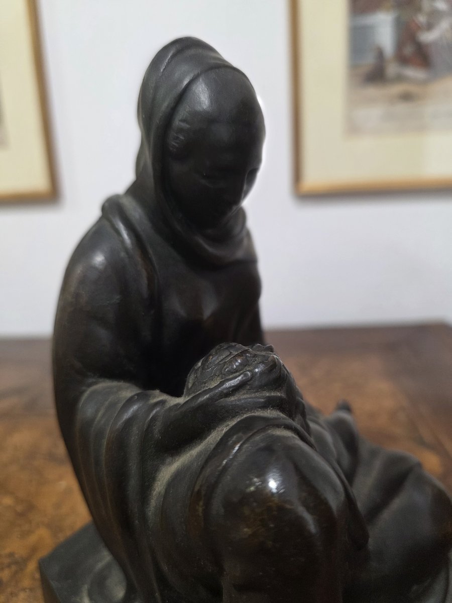FARPI VIGNOLI (Bologna 1907 – 1997) - scultura in bronzo "La maternità"-photo-2