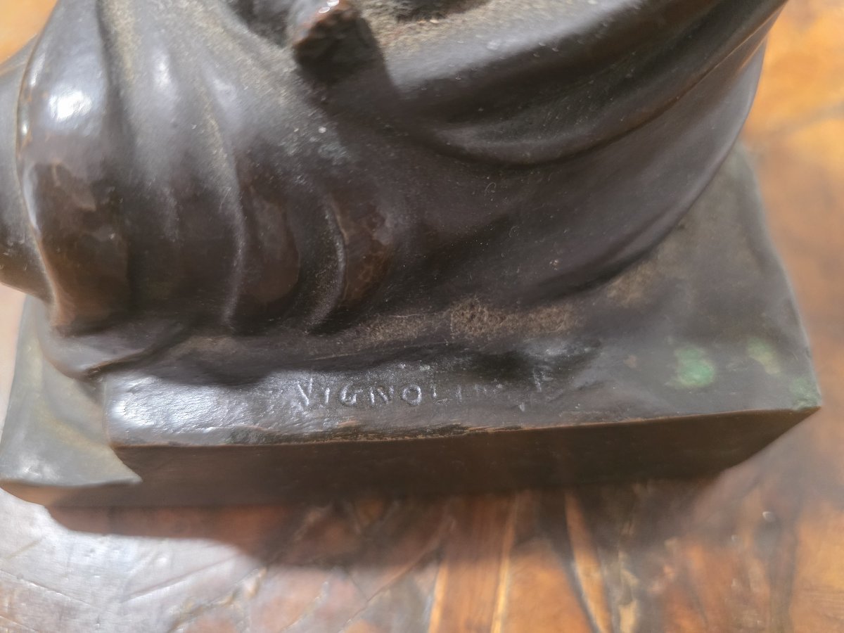 FARPI VIGNOLI (Bologna 1907 – 1997) - scultura in bronzo "La maternità"-photo-4
