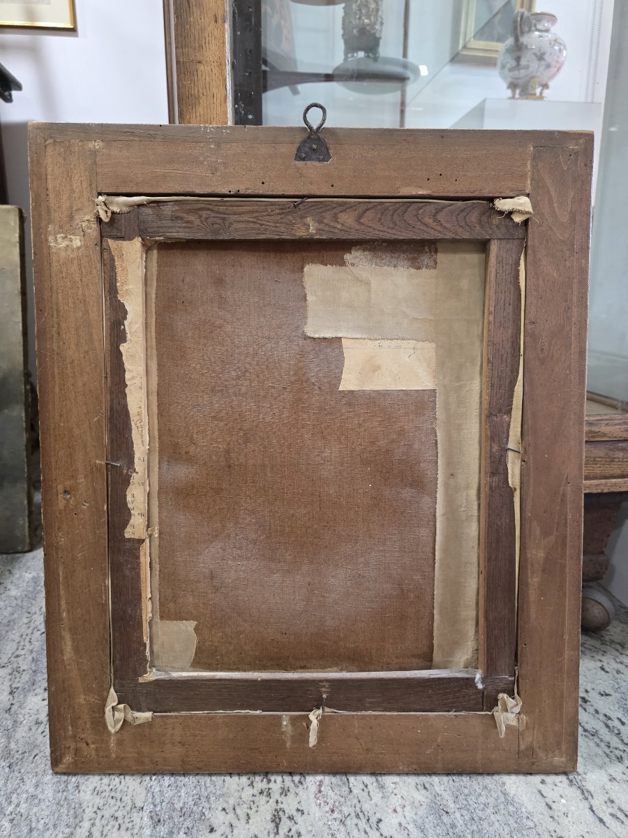 "Madonna del Buon Consiglio" - Olio su Tela - fine XVIII Secolo con Cornice Dorata Coeva-photo-5