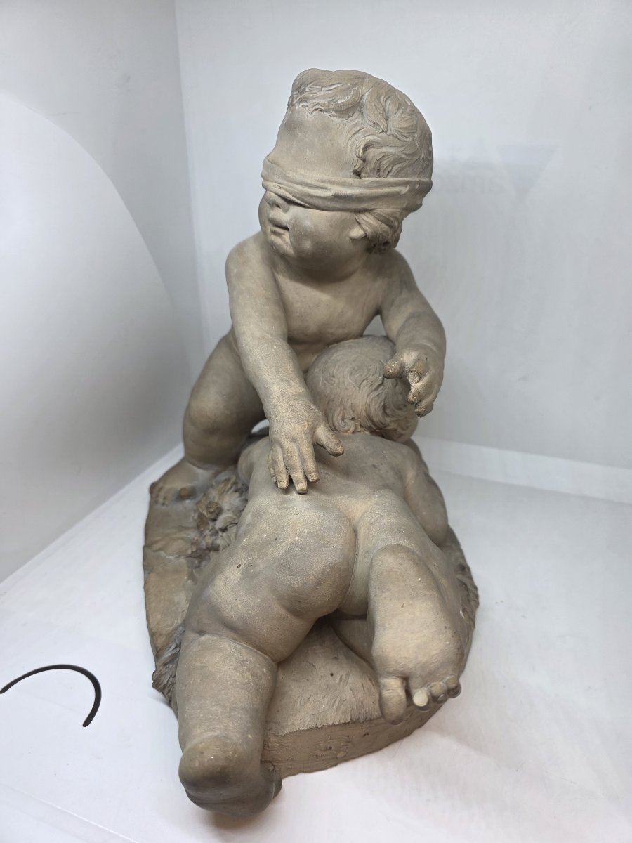 Scultura in terracotta "Gatta Cieca" di Francesco Camillotti, datata 1874-photo-4