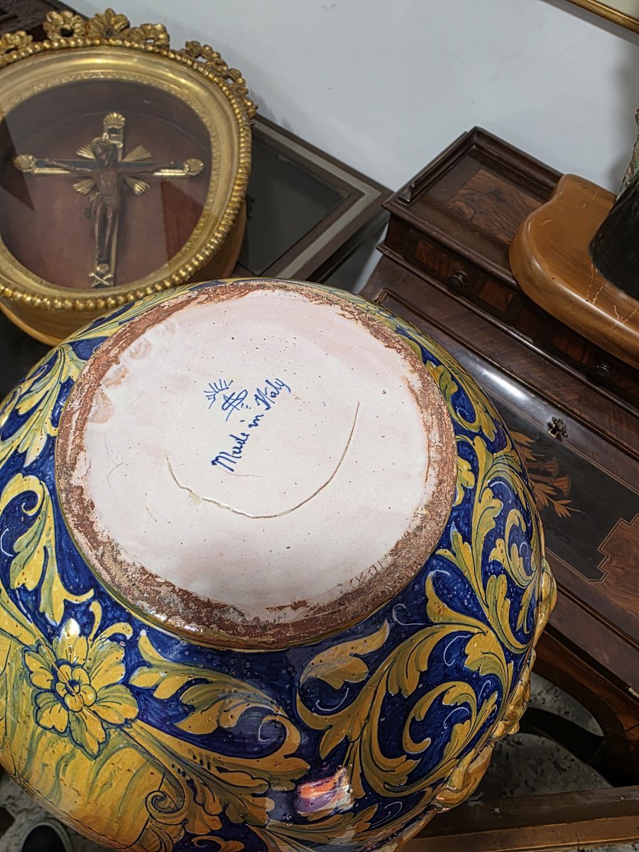 Cachepot in Maiolica a Lustro - Alfredo Santarelli (Gualdo Tadino), XX Secolo-photo-3