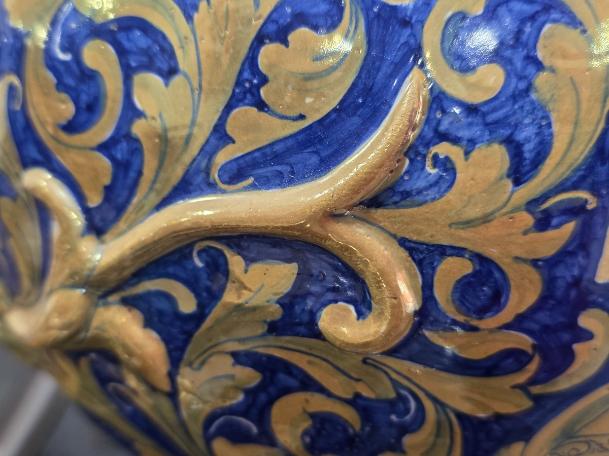 Cachepot in Maiolica a Lustro - Alfredo Santarelli (Gualdo Tadino), XX Secolo-photo-5