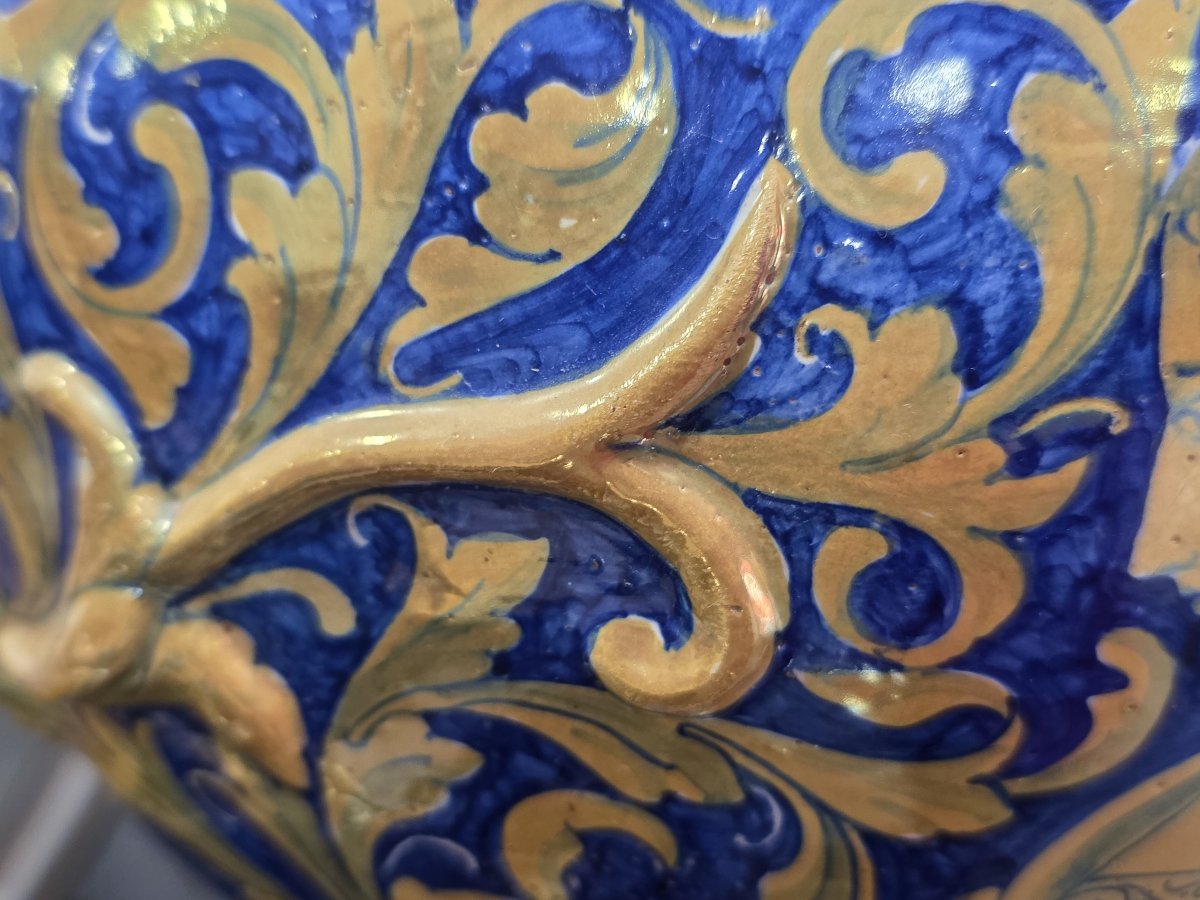 Cachepot in Maiolica a Lustro - Alfredo Santarelli (Gualdo Tadino), XX Secolo-photo-6