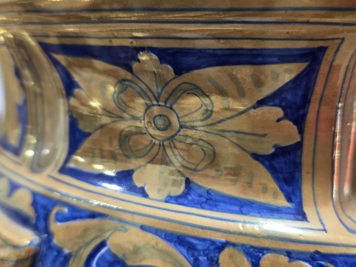 Cachepot in Maiolica a Lustro - Alfredo Santarelli (Gualdo Tadino), XX Secolo-photo-8
