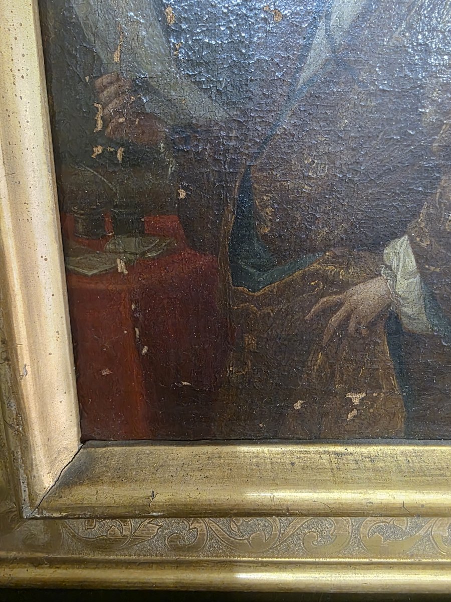 Ritratto di Gentiluomo con Documento e Calamaio, Olio su Tela, XVIII Secolo-photo-7