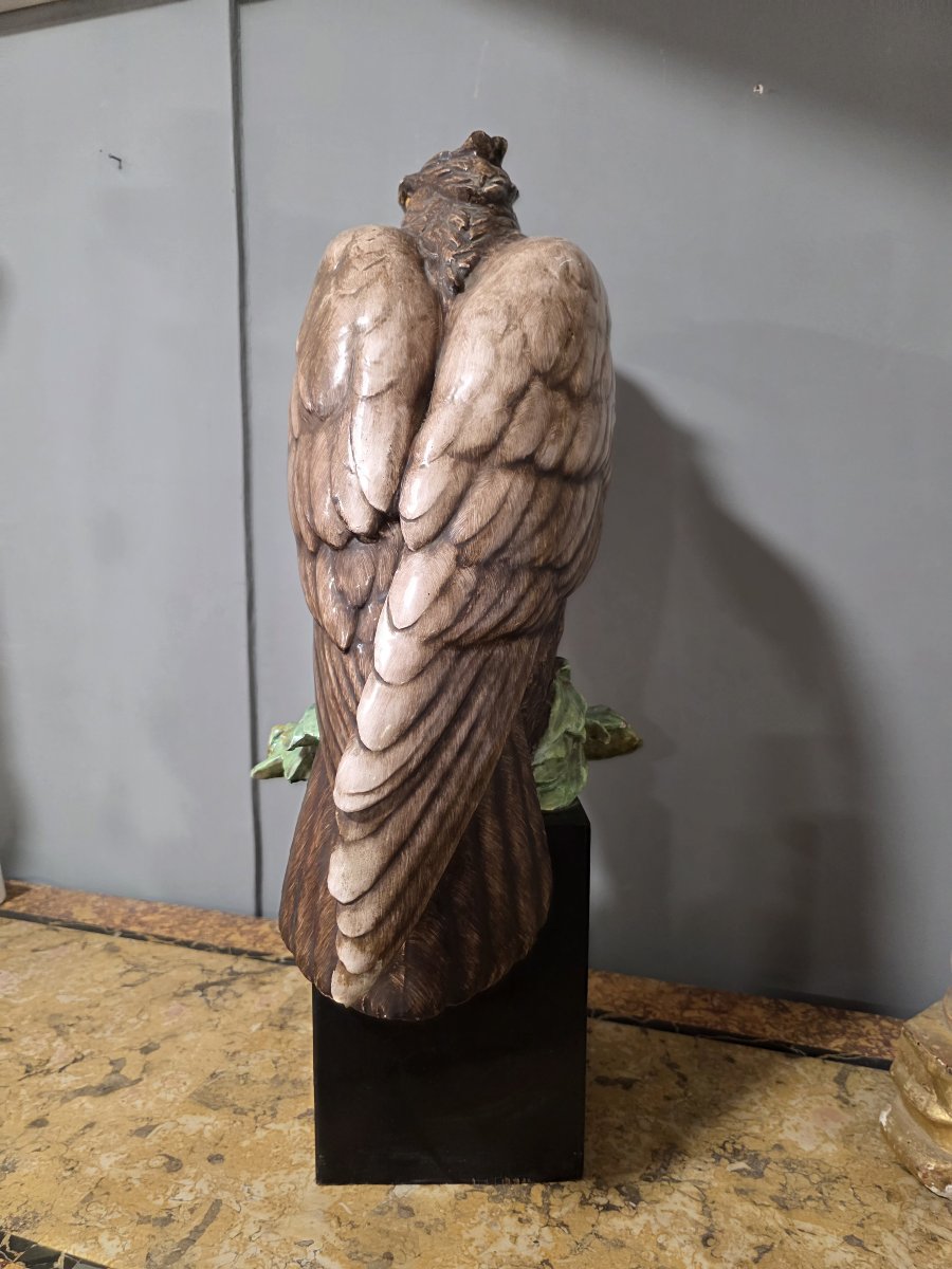 Grande Scultura in Ceramica "Aquila" - Guido Cacciapuoti (H 62 cm)-photo-3