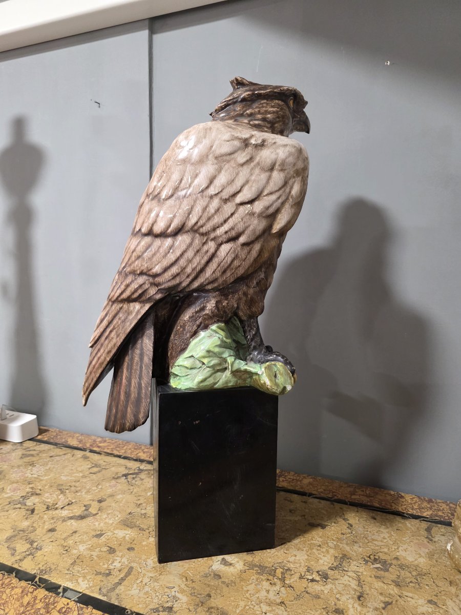 Grande Scultura in Ceramica "Aquila" - Guido Cacciapuoti (H 62 cm)-photo-4