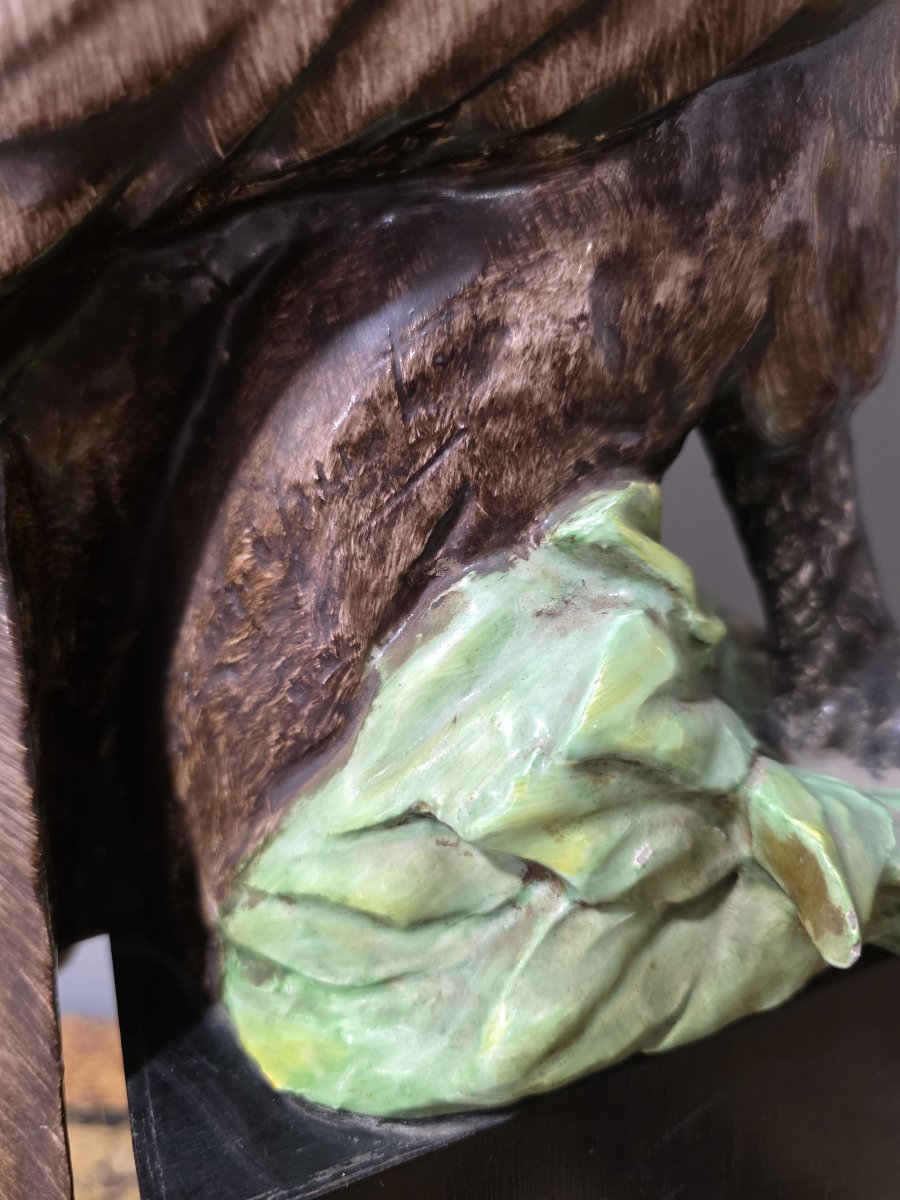 Grande Scultura in Ceramica "Aquila" - Guido Cacciapuoti (H 62 cm)-photo-1