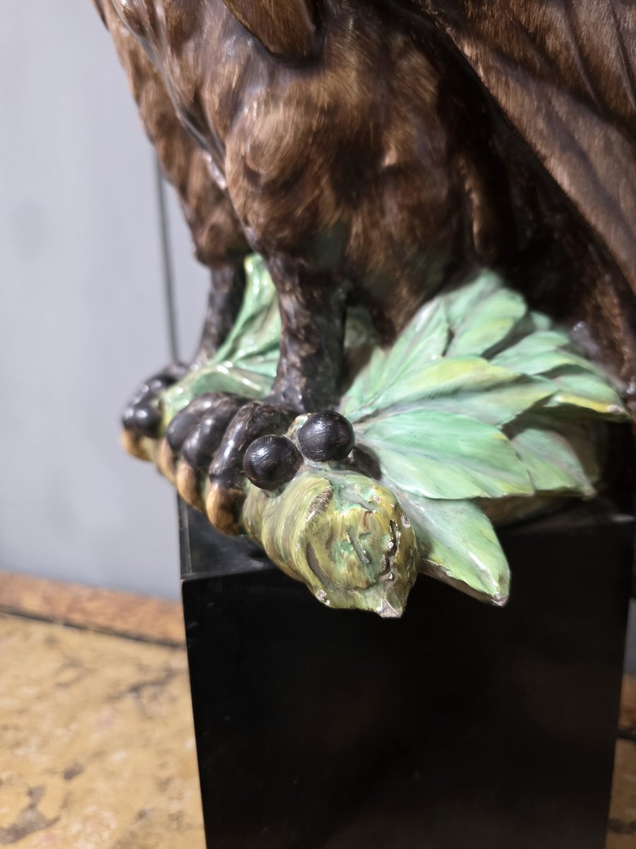 Grande Scultura in Ceramica "Aquila" - Guido Cacciapuoti (H 62 cm)-photo-5