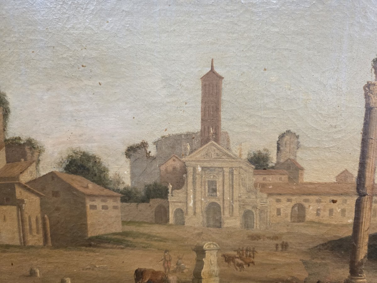  Capriccio Romano - Veduta del Foro con Tempio di Castore e Polluce, XVIII Secolo-photo-3