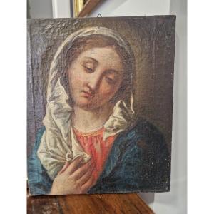 Quadro olio su tela raffigurante Madonna diciottesimo secolo italia meridionale